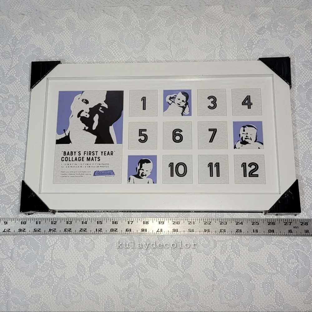 Baby’s First Year Collage Frame 12 Month Photo Display 17.25” x 10” – Brand New